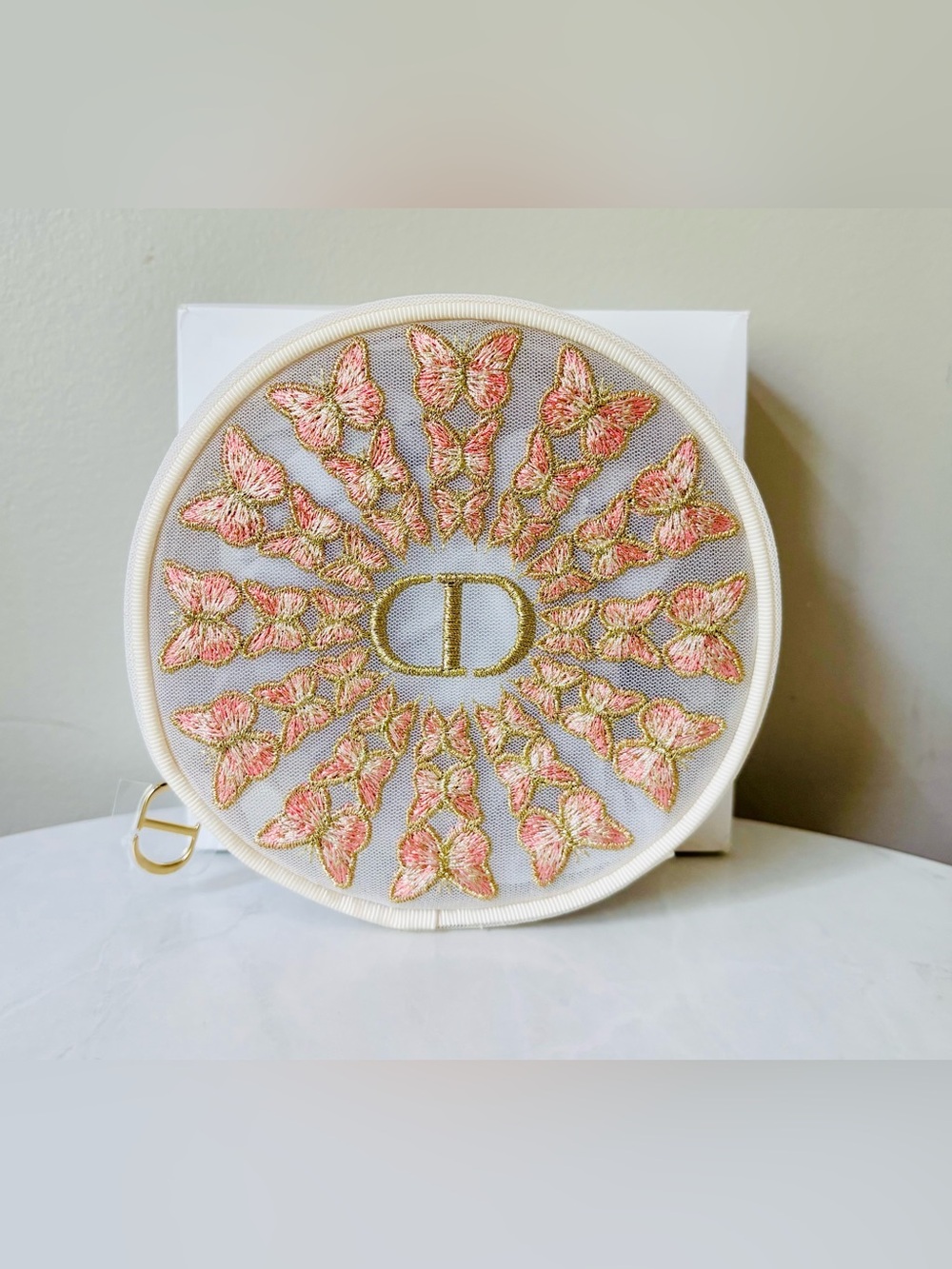 Dior Beauty Mothers Day Butterfly Embroidered Cosmetic Case